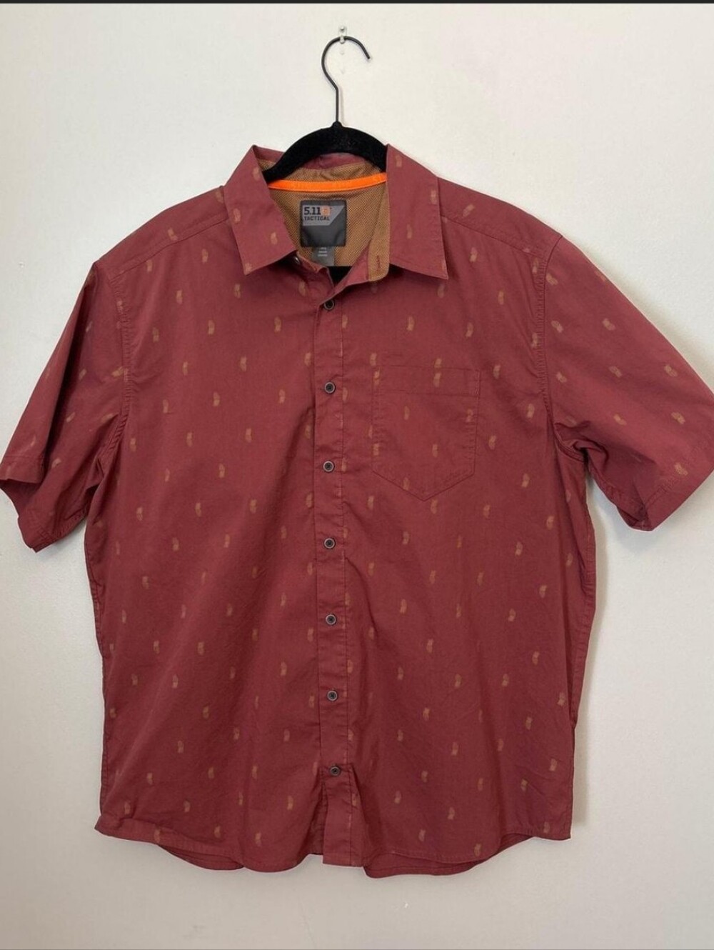5.11 Tactical Five 0 Covert Spartan Maroon Short Sleeve Shirt Button Down